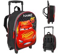 alles-meine.de GmbH Kinder - Reiseartikel & Taschen - Verschiedene Artikel frei wählbar - 2 in 1 - Kinder Trolley & Rucksack - Cars - Auto - Lightning McQueen - inkl. Name - 3D E..