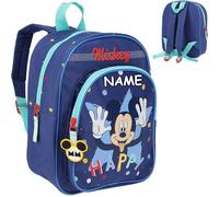 alles-meine.de GmbH Kinder Rucksack - Mickey Maus - inkl. Name - Tasche - wasserfest & beschichtet - Kinderrucksack - 2 Fächer - groß Kind - Jungen Mädchen - Kindergartentasche -..