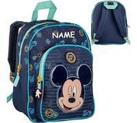 alles-meine.de GmbH Kinder Rucksack - Mickey Maus - inkl. Name - Tasche - wasserfest & beschichtet - Kinderrucksack - 2 Fächer - groß Kind - Jungen Mädchen - Kindergartentasche -..