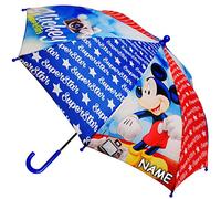 alles-meine.de GmbH Kinderschirm - Regenschirm klein - Mickey Maus - inkl. Name - Ø 70 cm - groß/Stockschirm mit Griff - Kinder - Regenschirme - für Jungen Mädchen - sturmf..