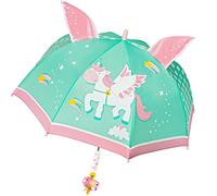 alles-meine.de GmbH Kinderschirm/Regenschirm Motivwahl Mädchen & Jungen - Einhorn - Sterne & Herzen - 3D Effekt - Ø 73 cm - Kinder - Stockschirm - groß mit Griff - Holzgrif..