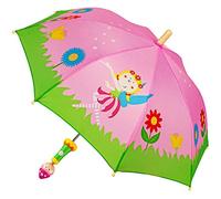 alles-meine.de GmbH Kinderschirm/Regenschirm Motivwahl Mädchen & Jungen - Elfe & Fee - Blumen - Ø 70 cm - Kinder - Stockschirm - groß mit Griff - Holzgriff - Figuren - Eink..