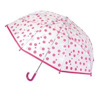 alles-meine.de GmbH Kinderschirm/Regenschirm - Punkte - rosa/pink & weiß - Ø 78 cm - durchsichtig & durchscheinend - transparent - Kinder - Stockschirm - groß mit Griff - EIN..