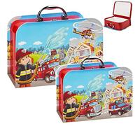 alles-meine.de GmbH Koffer/Kinderkoffer - MITTEL - Auto - Feuerwehrauto & Feuerwehrmann - 23 cm - ideal für Spielzeug und als Geldgeschenk - Mädchen & Jungen - Pappkoffer - Pup..