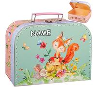 alles-meine.de GmbH Koffer/Kinderkoffer - Motivwahl - GROß - Waldtiere - inkl. Name - 26 cm - ideal für Spielzeug und als Geldgeschenk - Pappkoffer - Puppenkoffer - Kinder - Pa..