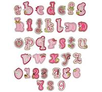 alles-meine.de GmbH O - Buchstabe als Bügelbild - 2,8 cm * 3,2 cm groß - gestickte Applikation Aufnäher/Alphabet einzelne Buchstaben - zum Aufbügeln