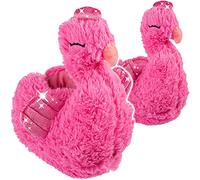 alles-meine.de GmbH Plüsch Hausschuhe Größe frei wählbar Flamingo mit Krone/Schwan - Größe Gr. 23-42 EU schön warm Kuschel - für Kinder & Erwachsene - ABS Sohle rutsc..