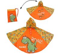 alles-meine.de GmbH Regenponcho/Regencape - Dinosaurier - Dino - incl. Name - Gr. 104-110 - 116-122 - 128 - Circa 3 bis 6 Jahre - für Kinder - Jungen - Dinos - Fahrrad/Re..