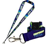 alles-meine.de GmbH Schlüsselband/Schlüsselanhänger/Umhängeband - Fußball - Ball Football - inkl. Name - 20 mm beit - mit Karabiner + Sicherheitsverschluss - für Kinder & Erw..