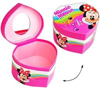 alles-meine.de GmbH Schmuckkasten/kleine Schatztruhe - Herz mit Spiegel - - Minnie Maus - Utensilo - Kinderzimmer - z.B. für Schmuck - Schmuckschatulle/Dose - Schmuckbox ..
