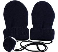 alles-meine.de GmbH sehr weiche Merino-Wolle Strick & Fleece - Fausthandschuhe - dunkel BLAU - Größe: 6 bis 18 Monate - Baumwolle & Schurwolle - Kinder/Baby - gefüttert -..