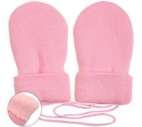 alles-meine.de GmbH sehr weiche Merino-Wolle Strick & Fleece - Fausthandschuhe - hell rosa/pink - Größe: 0 bis 6 Monate - Baumwolle & Schurwolle - Kinder/Baby - gefütte..
