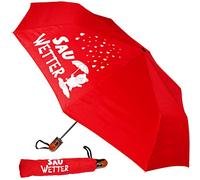 alles-meine.de GmbH Taschenschirm - AUTOMATIK - Sauwetter - rot - ø 100 cm - großer Regenschirm/Kinderschirm/Erwachsenenschirm - Automatikregenschirm/Partnerschirm - Pa..