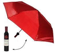 alles-meine.de GmbH Taschenschirm - in Weinflasche - rot/weinrot - ø 98 cm - Regenschirm/Erwachsenenschirm/Kinderschirm / - Weinliebhaber - Weine - für Damen/Frauen &..