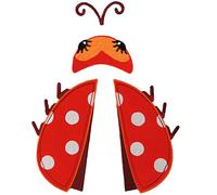 alles-meine.de GmbH XL Bügelbild - süßer Marienkäfer - 4 Teile - 13,2 cm * 18 cm - Aufnäher & Applikation - gewebter Flicken - Bügelflicken/Hosenflicken - Bügelsticker - Ti..