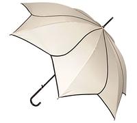 alles-meine.de GmbH XL Regenschirm - AUTOMATIK - 3-D Effekt Blume & Blüte/Wirbel - beige/Creme/Ecru - ø 108 cm - Schirm - Stockschirm für - Damen - Herren/Erwachsen..