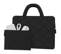 ALLIVE Puffy Laptophülle mit Griff und Zubehörhülle, stoßfeste Schutzhülle für MacBook Pro 16 Zoll, 39,6 cm (15,6 Zoll) HP-Tragetasche, Schwarz