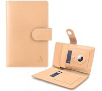 ALLIVE Reisepasshülle für Reisen, Familie, echtes Leder, Reisepasshülle mit AirTag-Schlitz, RFID-blockierender Reisedokumenten-Organizer für Damen und Herren, Flughafen-Essentials