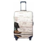 Alliya Cowboyhut und Stiefel, elastische Reisegepäckabdeckung, Koffer-Schutz, passend für 45,7 - 81,3 cm Gepäck, Schwarz , S