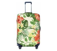Alliya Hojas Tropicales Y Flores Elastische Reisegepäckabdeckung, Kofferschutz, passend für 45,7 - 81,3 cm Gepäck, Schwarz , S