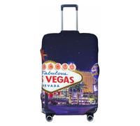 Alliya Las Vegas Night City Elastische Reisegepäckabdeckung, Kofferschutz, passend für 45,7 - 81,3 cm Gepäck, Schwarz , S