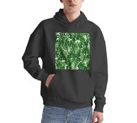 Alliya Monstera Deliciosa Herren-Pullover mit Bananen-Palmen-Motiv, für Erwachsene, bequem, langärmelig, lässig, mit Tasche für den täglichen Gebrauch, Deep Heather, S