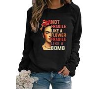 AllMonyba Damen Sweatshirt mit Ölgemälde und Rundhalsausschnitt Painter Pattern Langarm Pullover Tops