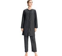 AllMonyba Frauen Muslim Badeanzug 3 Stück Set Islamische Sport Bademode Beachwear Full Cover Burkini mit Badekappe