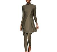 AllMonyba Frauen Muslimische Bademode 2 Stück Set Modest Islamischer Badeanzug Beachwear Naher Osten Plus Size Badeanzug Burkini