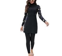 AllMonyba Frauen Muslimische Bademode 2 Stück Set Modest Islamischer Badeanzug Beachwear Naher Osten Plus Size Badeanzug Burkini