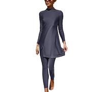 AllMonyba Frauen Muslimische Bademode 2 Stück Set Modest Islamischer Badeanzug Beachwear Naher Osten Plus Size Badeanzug Burkini