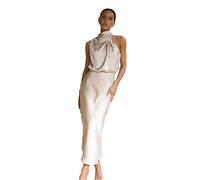 Alloaone Ärmelloses Damenkleid Aus Seide, Knöchellange Sommerkleider A P M