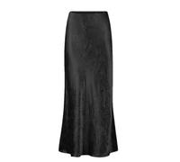 Alloaone Damen-Satin-Falten-Schimmernder Vielseitiger Fischschwanz-Eleganter Langer Seidenrock Black L