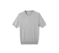 Alloaone Herren-T-Shirt, Rundhalsausschnitt, kurzärmelig, einfarbig, Strickshirt, Wollmischung, lässiger Business-Pullover, gray9, M