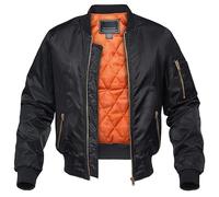 Alloaone Men's Varsity Multi-Color Pilot Coat Army Bomber Jacket Thicken Warm Windbreaker Baseball Outwear Black S