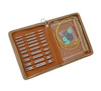 alloneslife 10 Paar austauschbare Rundstricknadel-Set, 2,8 mm - 6,0 mm, Edelstahl, Stricknadel-Set zum Stricken