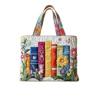 alloneslife Bedruckte Schulter Hobos Tasche, Strandtaschen, Stoff | Geldbörse, gesteppte Tragetasche, Handtasche, Kunst Frontplatte, obere Griffe, Organizer für tägliche Essentials