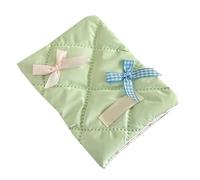 alloneslife Reisepasshülle, koreanischer Stil, Kartenhalter, süße Schleifen, Reisezubehör für Frauen und Mädchen, grün