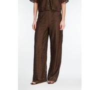 Allover-Spitzenhose in Wide-Leg mit softer Viskose-Fütterung und Reißverschluss braun 34/REG