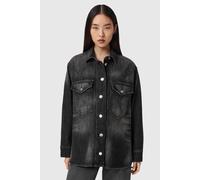 AllSaints Bryn Denim Shirt Washed Black Größe: L | Business hemden Outlet | Damen | Blau