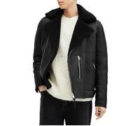 AllSaints Xena Shearling Biker Black/black Größe: M | Lederjacken Outlet | Herren | Schwarz