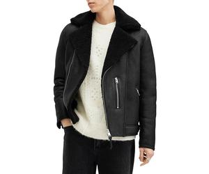 AllSaints Xena Shearling Biker Black/black Größe: M | Lederjacken Outlet | Herren | Schwarz