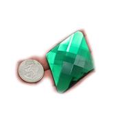 Allstarco 67x48mm Flat Back Extra Large Diamond Cosplay Gems Acrylic Big Rhinestones Plastic Jewels For Crafts Embelishments - 2 Pieces (Green Emerald H106)