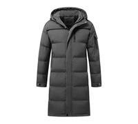 Allthemen Daunenmantel Herren Winter Lange Steppmantel mit Kapuze Warm Wintermantel Winterparka #866 Grau XXL