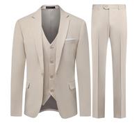 Allthemen Herren Anzug 3 Teilig Slim Fit Komplett Anzüge Business 2 Knopf | Hochzeitsanzug, Sakko Weste Hose, Formelle, Revers, Einfarbig, Einreihig, Smoking Set, Modern Fit, Elegant