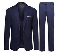 Allthemen Herren Anzug 3 Teilig Slim Fit Komplett Anzüge Business 2 Knopf | Hochzeitsanzug, Sakko Weste Hose, Formelle, Revers, Einfarbig, Einreihig, Smoking Set, Modern Fit, Elegant