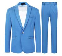 Allthemen Herren Anzug Stretch 2 Teilig Anzüge Slim Fit Business Hochzeit | 1 Knopf, Hochzeitsanzug Männer, Sakko Hose, Formelle, Revers, Einfarbig, Einreihiger, Komplett Set