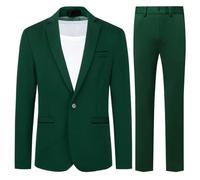 Allthemen Herren Anzug Stretch 2 Teilig Anzüge Slim Fit Business Hochzeit | 1 Knopf, Hochzeitsanzug Männer, Sakko Hose, Formelle, Revers, Einfarbig, Einreihiger, Komplett Set