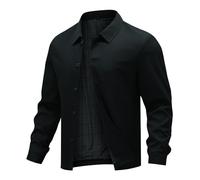 Allthemen Herren Jacke Herbst Elegant Übergangsjacke Leicht Knopfleiste Bomberjacke Business Casual Outdoorjacke Revers Grün L