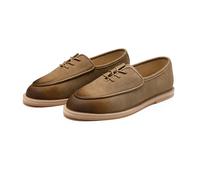 Allthemen Herren Loafer Samt Slipper Slip On Mokassin mit Schnürsenkel Schuhe Leicht Hochzeit Business Braun 42